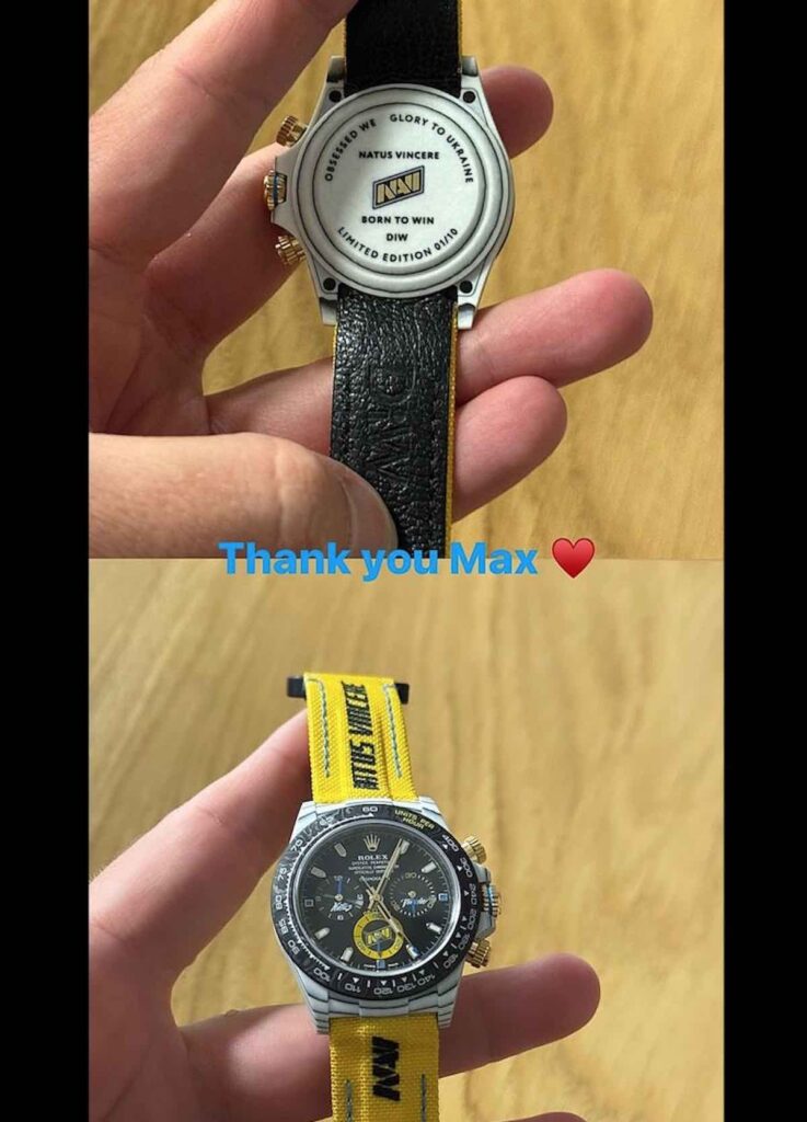 Годинник Rolex у символіці NAVI / Фото: соціальні мережі s1mple