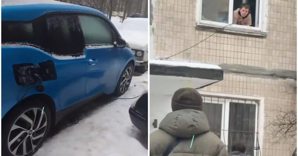 У Києві виник конфлікт між сусідами через зарядку електрокара з вікна після 9 днів без електрики